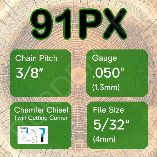 91PX Chain Loops by Code – Burden Arb Chainsaw Chains