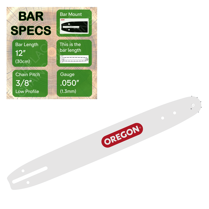 12" OREGON 120SDEA041 Guide Bar with specs