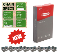 New 4" Oregon 24AP028 Chainsaw Chain with specs