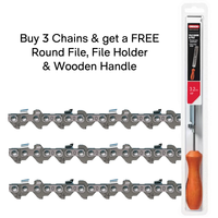 Oregon 24AP x 3 Chainsaw Chains & Free File Holder Offer