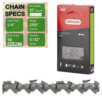 10" Oregon 25AP056 Chainsaw Chain with specs