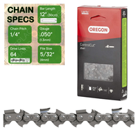 12" Oregon 25AP064 Chainsaw Chain with specs
