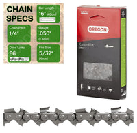 16" OREGON 25AP086 Replacement Chainsaw Chain
