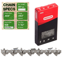 36" Oregon 27R108 Chainsaw Chain with specs