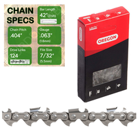 42" Oregon 27R124 Chainsaw Chain with specs