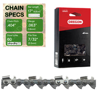 17" Oregon 59ACL060 Chainsaw Chain with specs