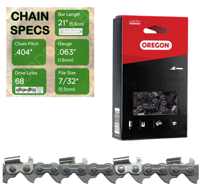 21" Oregon 59ACL068 Chainsaw Chain with specs