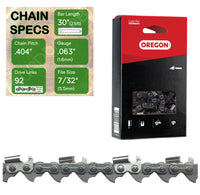 30" Oregon 59ACL092 Chainsaw Chain with specs