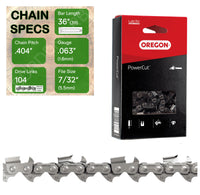 36" OREGON 59L104 Full Chisel Heavy Duty Replacement Chainsaw Chain