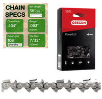 36" OREGON 59L108 Full Chisel Heavy Duty Replacement Chainsaw Chain
