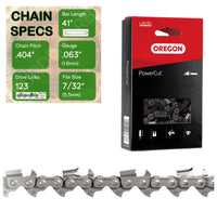 41" OREGON 59L123 Full Chisel Heavy Duty Replacement Chainsaw Chain