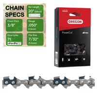 20" Oregon 72LPX071 Chainsaw Chain with specs