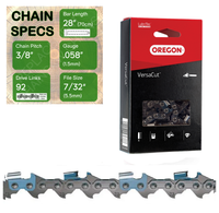 28" Oregon 73DPX092 Chainsaw Chain with specs