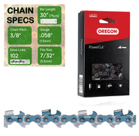 30" OREGON 73EXL102 Full Chisel Aggressive Replacement Chainsaw Chain