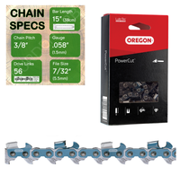 15" Oregon 73EXL056 Chainsaw Chain with specs