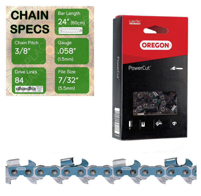 24" OREGON 73EXL084 Full Chisel Aggressive Replacement Chainsaw Chain