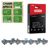 30" Oregon 73LPX102 Chainsaw Chain with specs