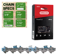 17" Oregon 73LPX064 Chainsaw Chain with specs