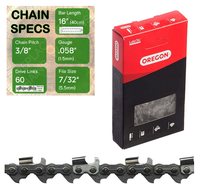 16" Oregon 73RD060 Chainsaw Chain with specs