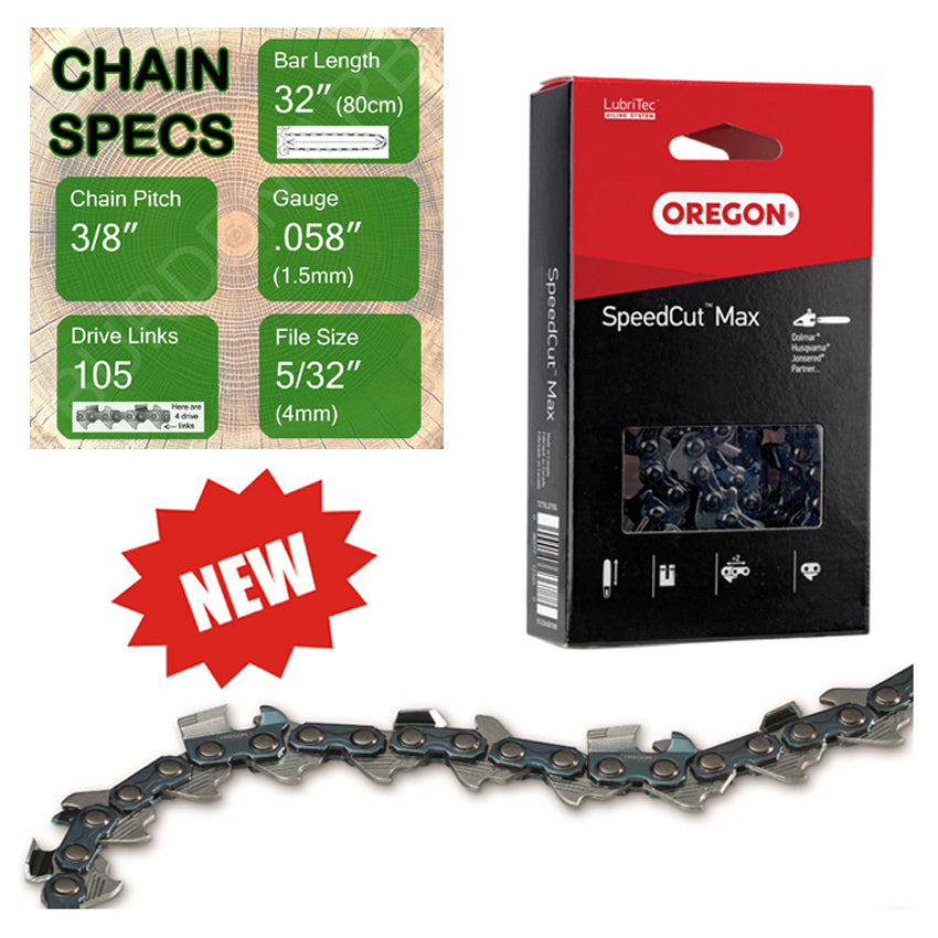 New 32" Oregon 73TXL105 Chainsaw Chain with specs