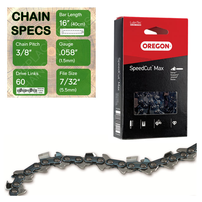 16" Oregon 73TXL060 Chainsaw Chain with specs