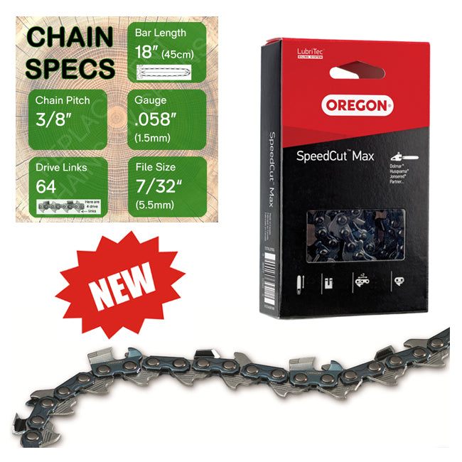 New 18" Oregon 73TXL064 Chainsaw Chain with specs