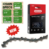 New 18" Oregon 73TXL064 Chainsaw Chain with specs