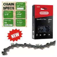 New 24" Oregon 73TXL084 Chainsaw Chain with specs