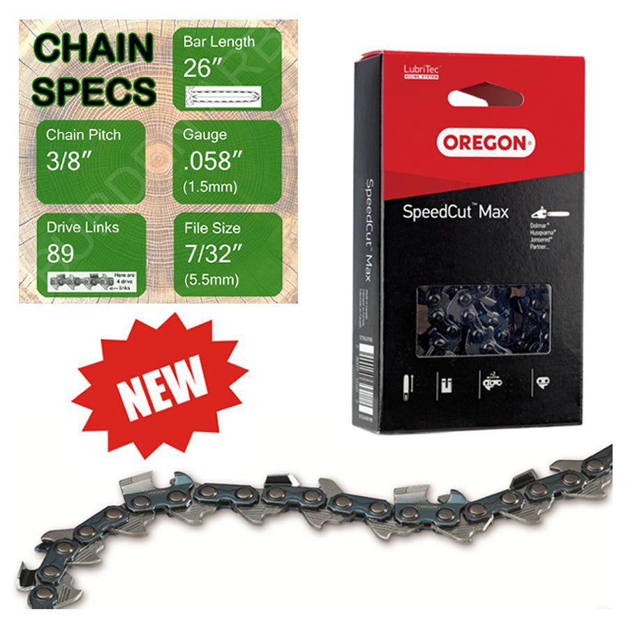 New 26" Oregon 73TXL089 Chainsaw Chain with specs