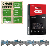 24" / 25" Oregon 75DPX084 Chainsaw Chain with specs