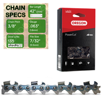 42" Oregon 75EXL135 Chainsaw Chain with specs
