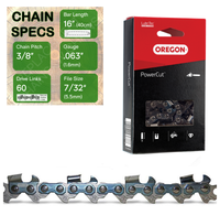 16" Oregon 75EXL060 Chainsaw Chain with specs