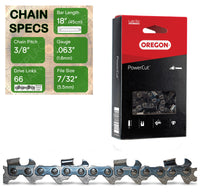 18" OREGON 75EXL066 Full Chisel Aggressive Replacement Chainsaw Chain