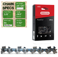 24" / 25" OREGON 75EXL084 Full Chisel Aggressive Replacement Chainsaw Chain