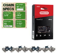 16" Oregon 75LPX060 Chainsaw Chain with specs