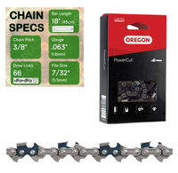 18" Oregon 75LPX066 Chainsaw Chain with specs