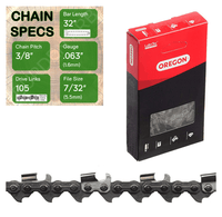32" Oregon 75RD105 Chainsaw Chain with specs