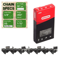 36" Oregon 75RD115 Chainsaw Chain with specs