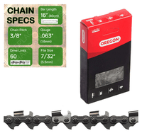 16" Oregon 75RD060 Chainsaw Chain with specs
