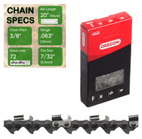 20" Oregon 75RD072 Chainsaw Chain with specs