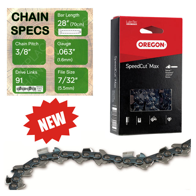 New 28" Oregon 75TXL091 Chainsaw Chain with specs