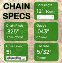 12" OREGON 80TXL051 Chainsaw Chain