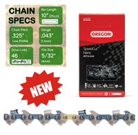 New 10" Oregon 80TXL046 Chainsaw Chain with specs