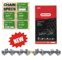 New 12" Oregon 80TXL051 Chainsaw Chain with specs