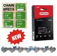 New 10" Oregon 91PXL038 Chainsaw Chain with specs