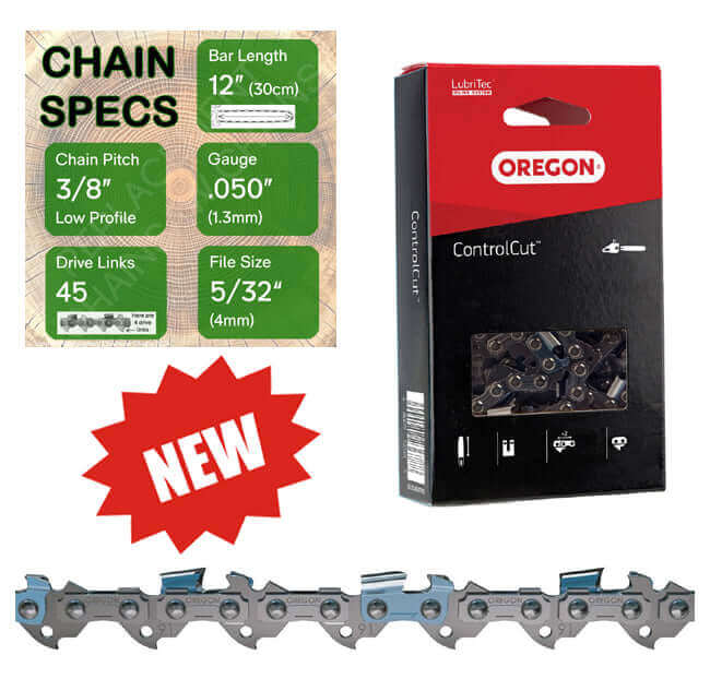 New 12" Oregon 91PXL045 Chainsaw Chain with specs