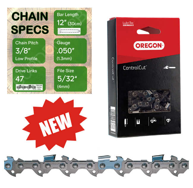 New 12" Oregon 91PXL047 Chainsaw Chain with specs
