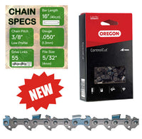 New 16" Oregon 91PXL055 Chainsaw Chain with specs