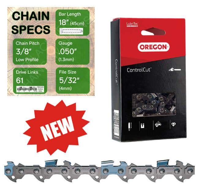 New 18" Oregon 91PXL061 Chainsaw Chain with specs