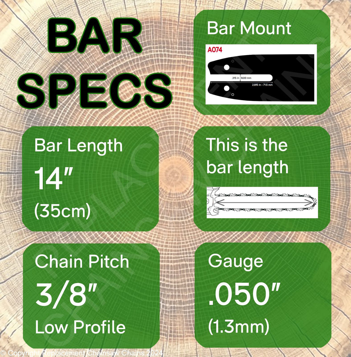 14" OREGON Guide Bar for STIHL MSA220C-B, E10, E14, E140, E160 & E180